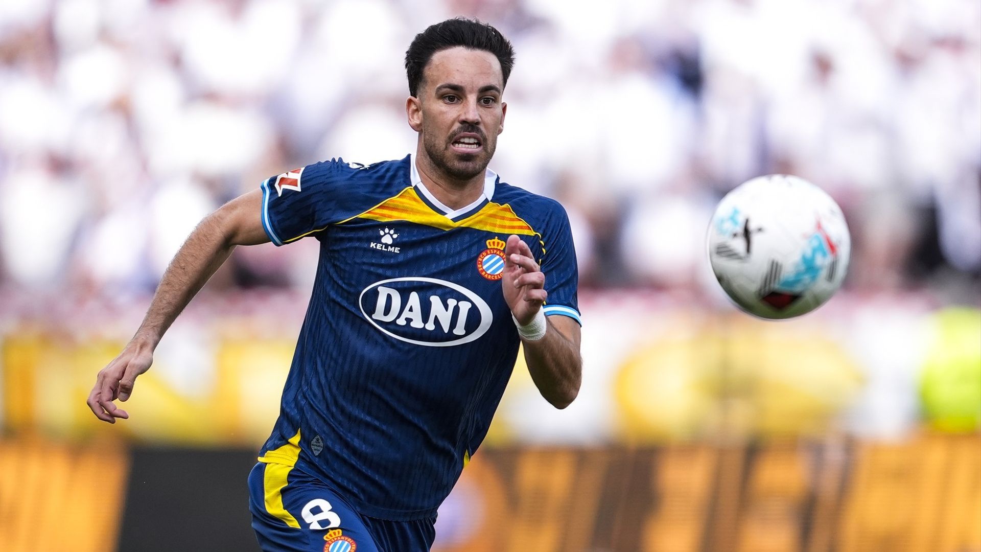 Edu Expósito durante un partido del Espanyol esta temporada
