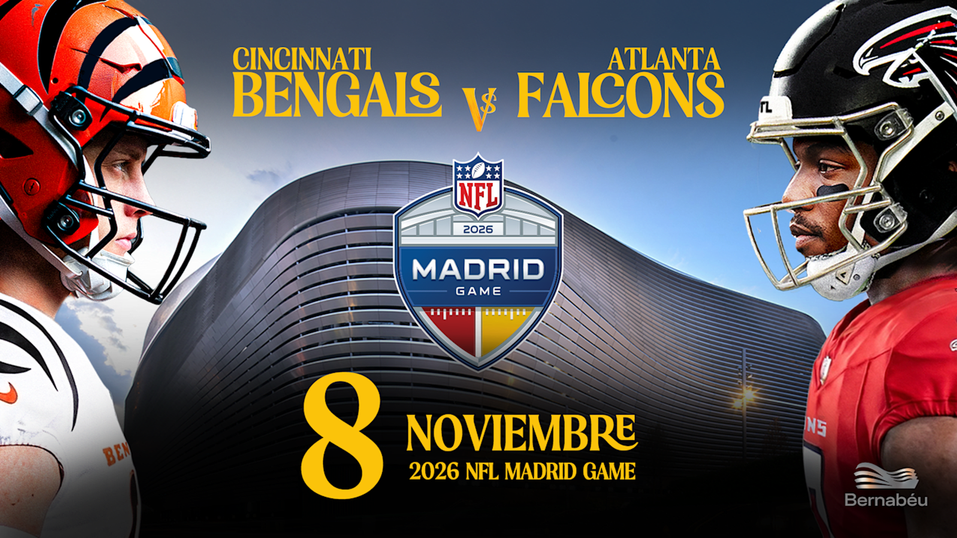 El Madrid Game 2026 para la NFL entre Bengals y Falcons