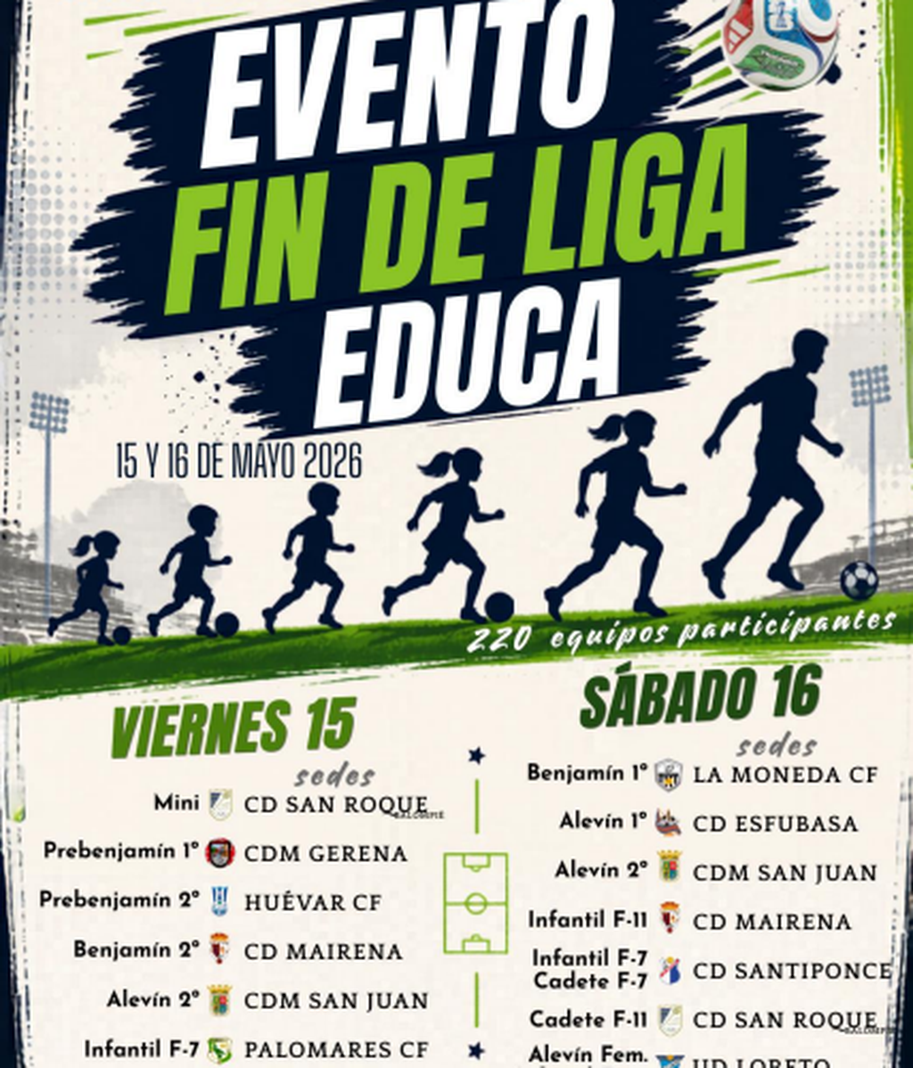 Cartel completo del evento Fin de Liga Educa 2026