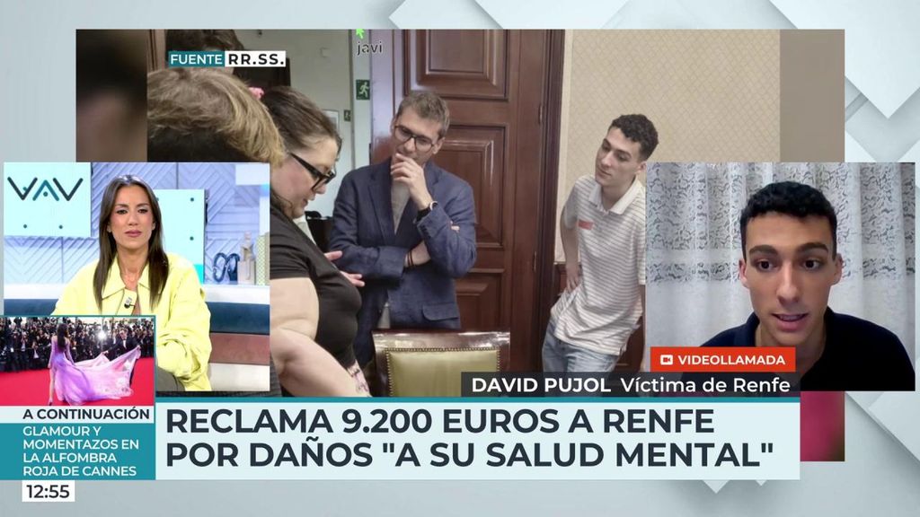 David reclama 9,200 euros a Renfe por daños en su salud mental: "Me ha destruido mentalmente"