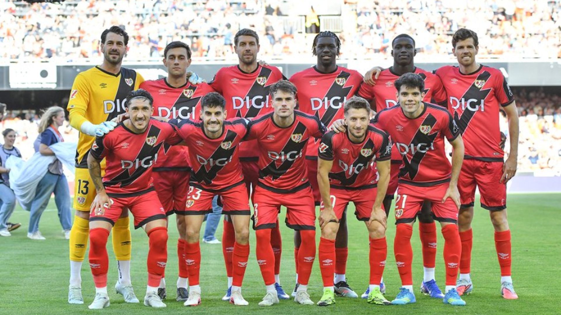 El once del Rayo en Mestalla