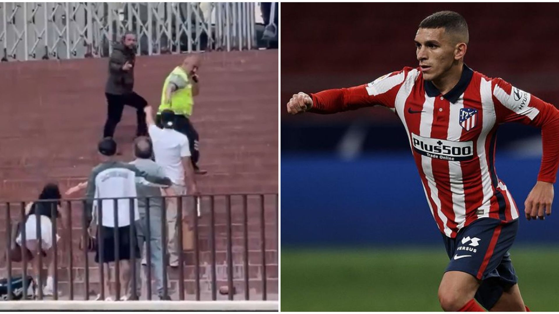 Lucas Torreira señalando al acosador de su novia y disputando un partido con el Atlético de Madrid Lucas Torreira señalando al acosador de su novia y disputando un partido con el Atlético de Madrid