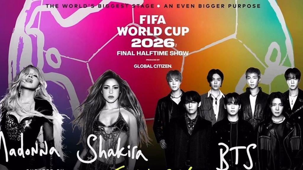 Shakira, Madonna y BTS cantarán en el show de medio tiempo de la final del Mundial 2026