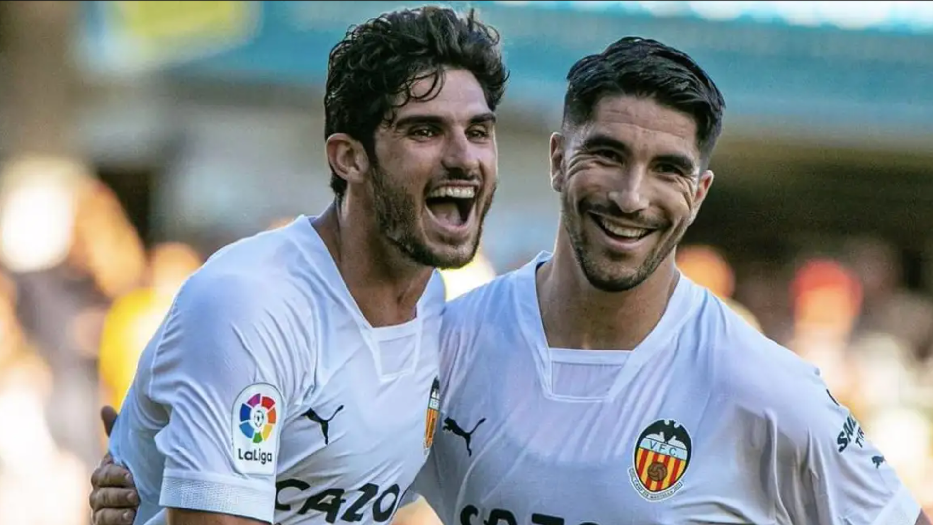 Guedes y Soler con el Valencia CF