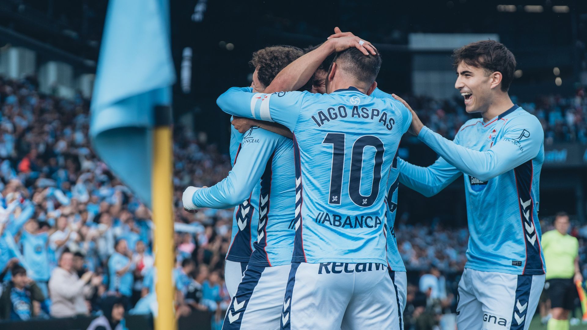 Cebración de un gol del Celta