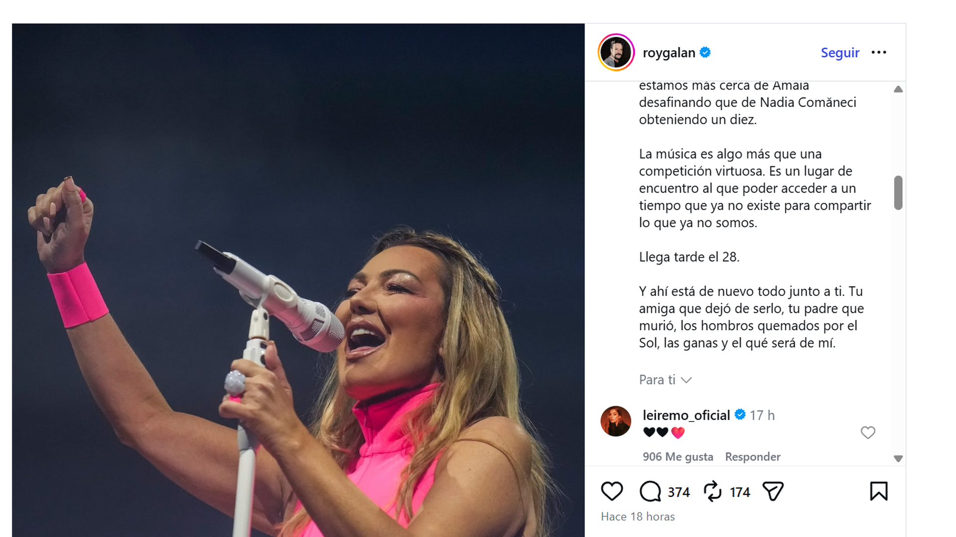 El gesto de Leire Martínez con Amaia Montero