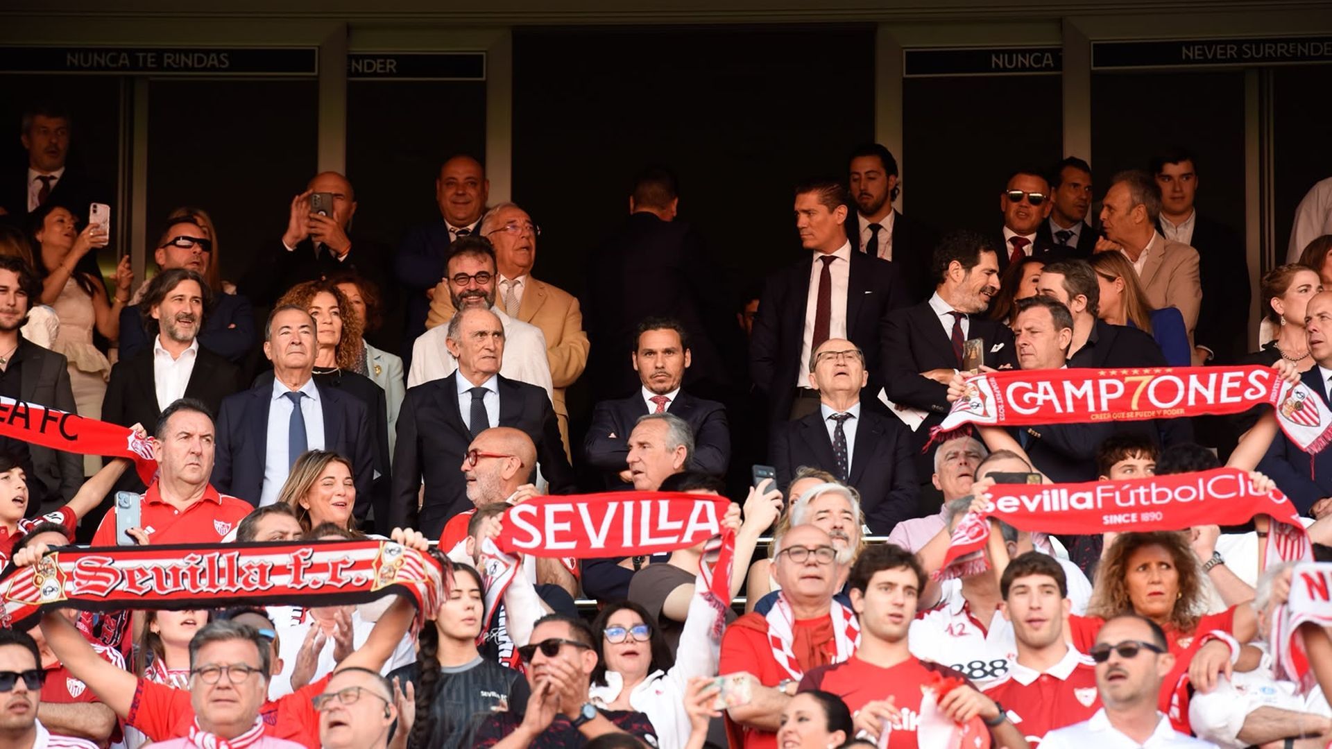El palco del Sánchez-Pizjuán, en el Sevilla - Real Madrid