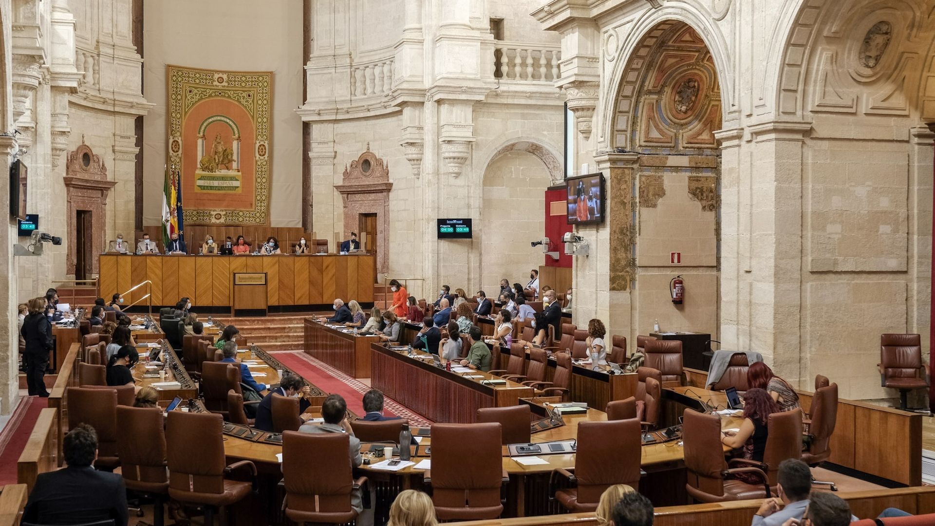 Imagen del Salón de Plenos del Parlamento andaluz