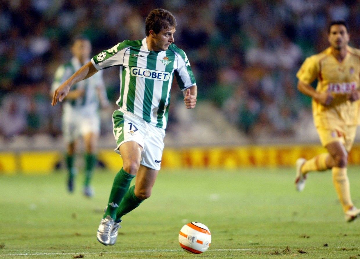 Joaquín Sánchez jugando la previa de Champions League con el Real Betis en la temporada 2005/2006