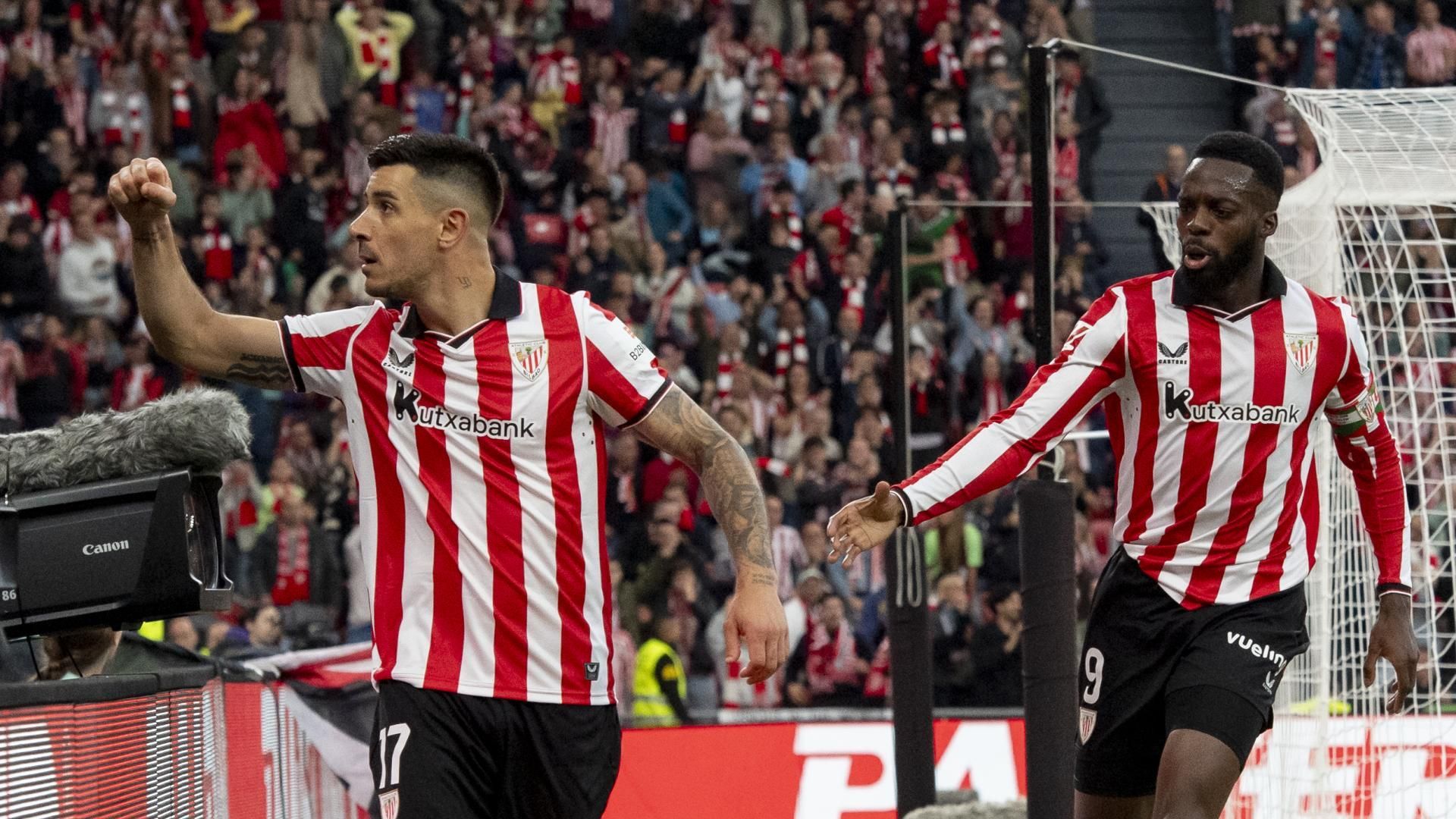 Yuri e Iñaki Williams celebran ante el Celta en San Mamés