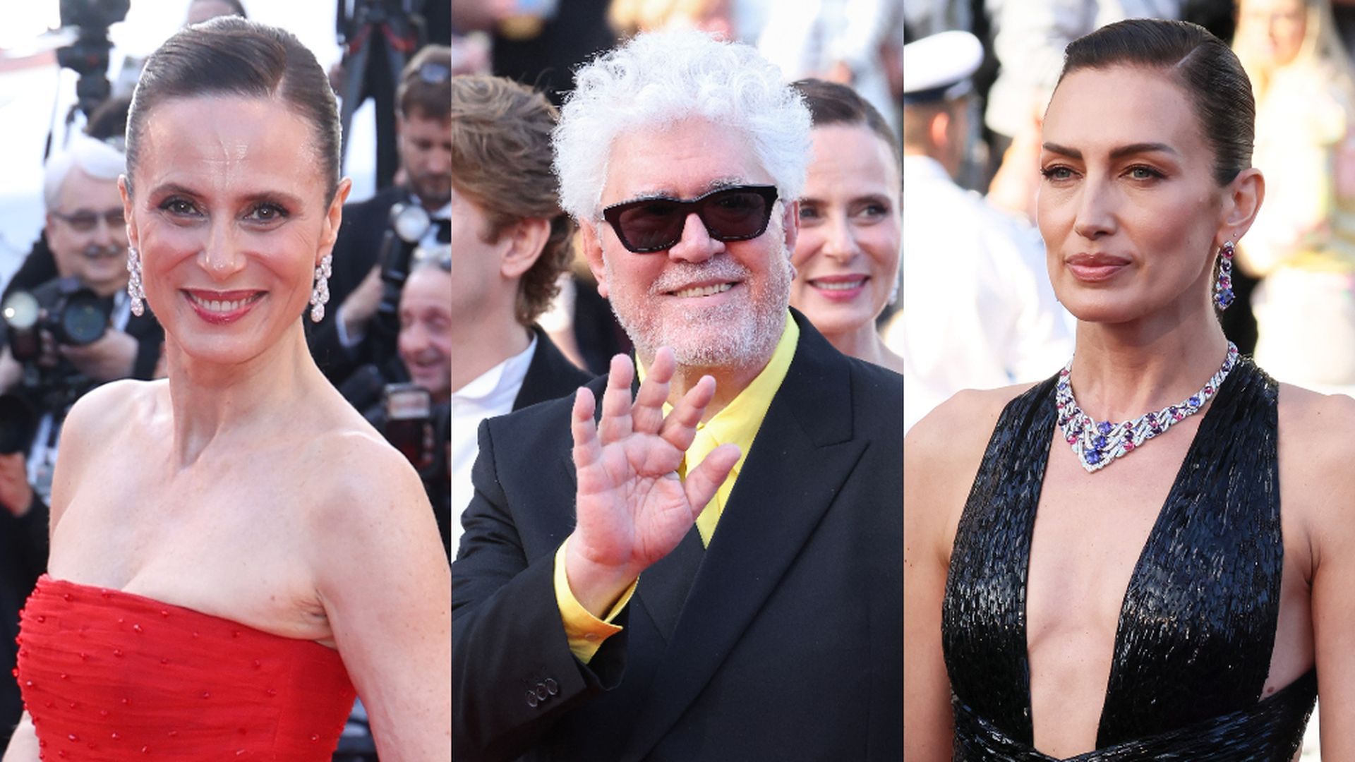 Aitana Sánchez-Gijón, Pedro Almodóvar y Nieves Álvarez