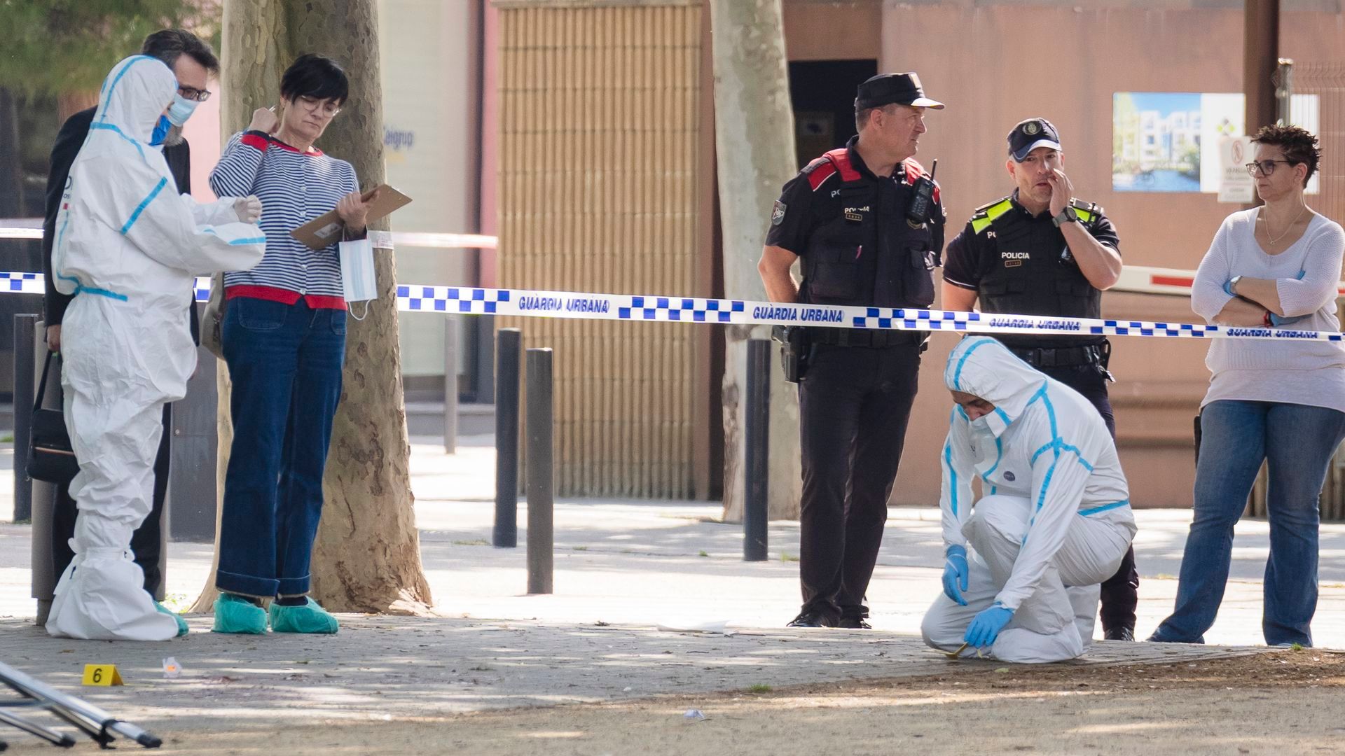 Imagen del lugar donde ha sido asesinada una mujer en Figueres Imagen del lugar donde ha sido asesinada una mujer en Figueres