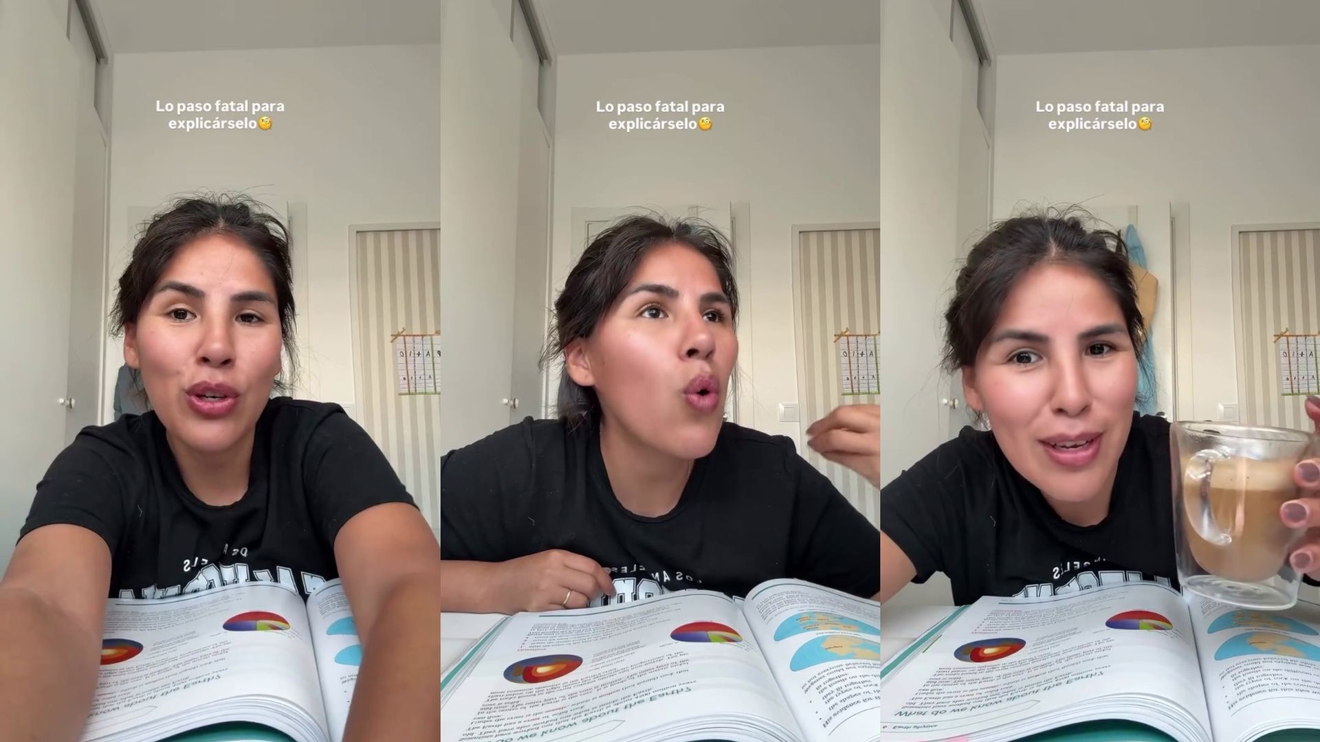 Isa Pantoja, intentando entender la asignatura de su hijo
