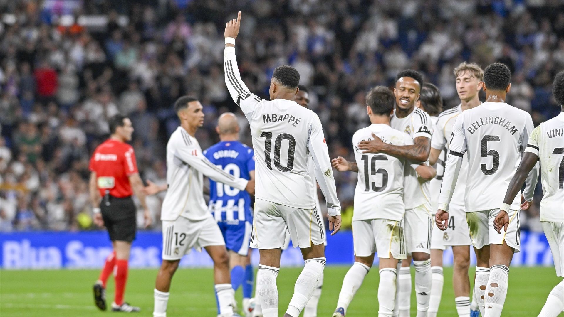 Mbappé, celebrando un gol con el Real Madrid