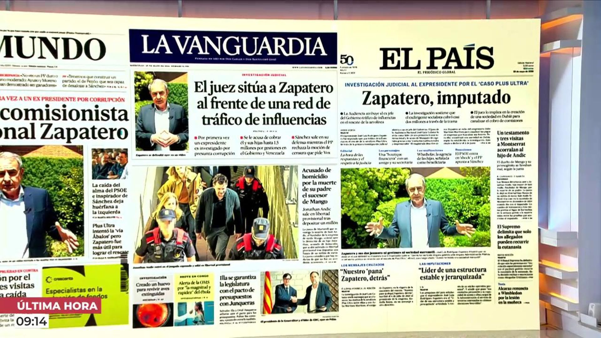 La prensa española, conmocionada por la imputación de Zapatero