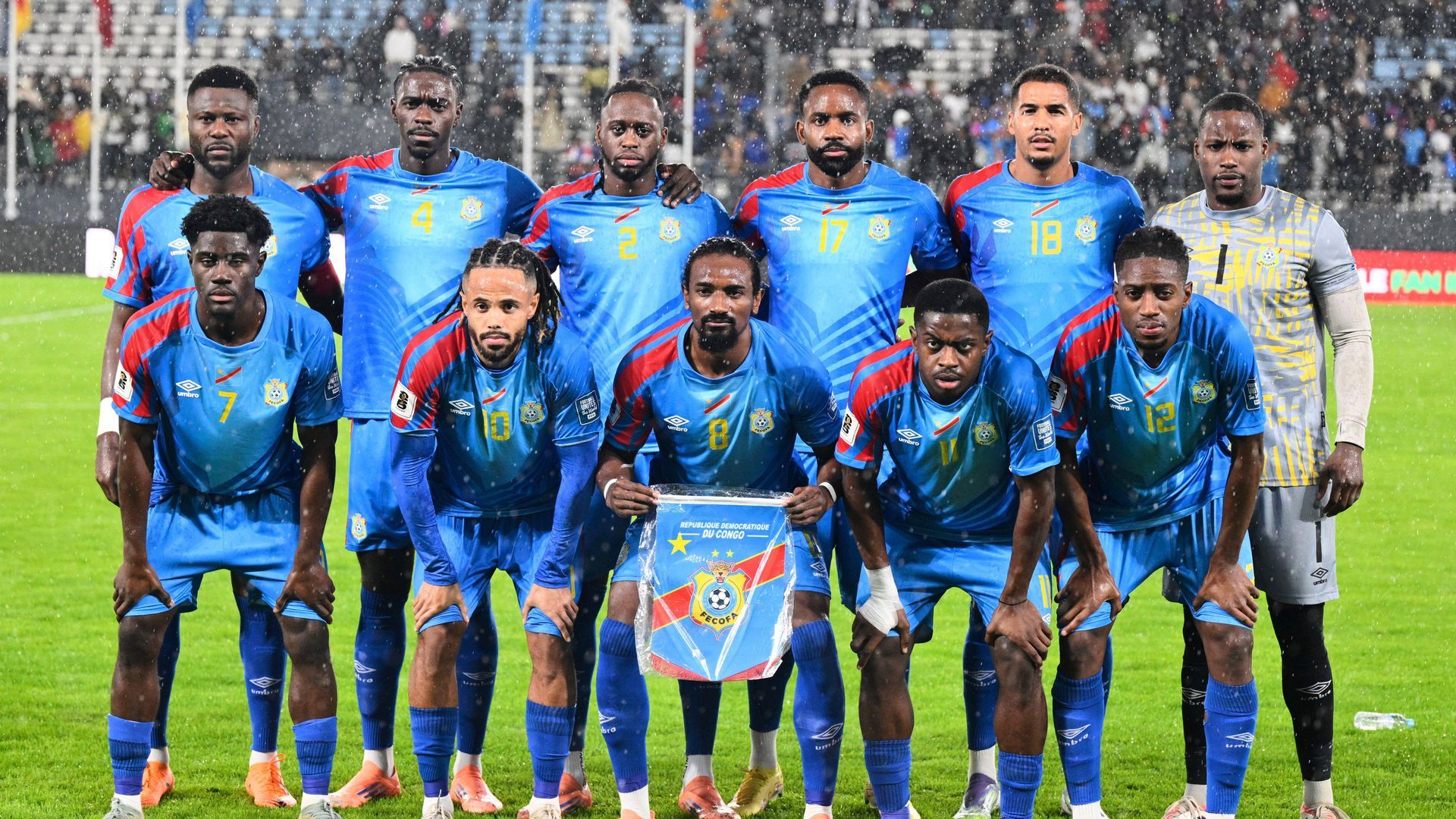 La selección congoleña antes de un partido en el último parón internacional