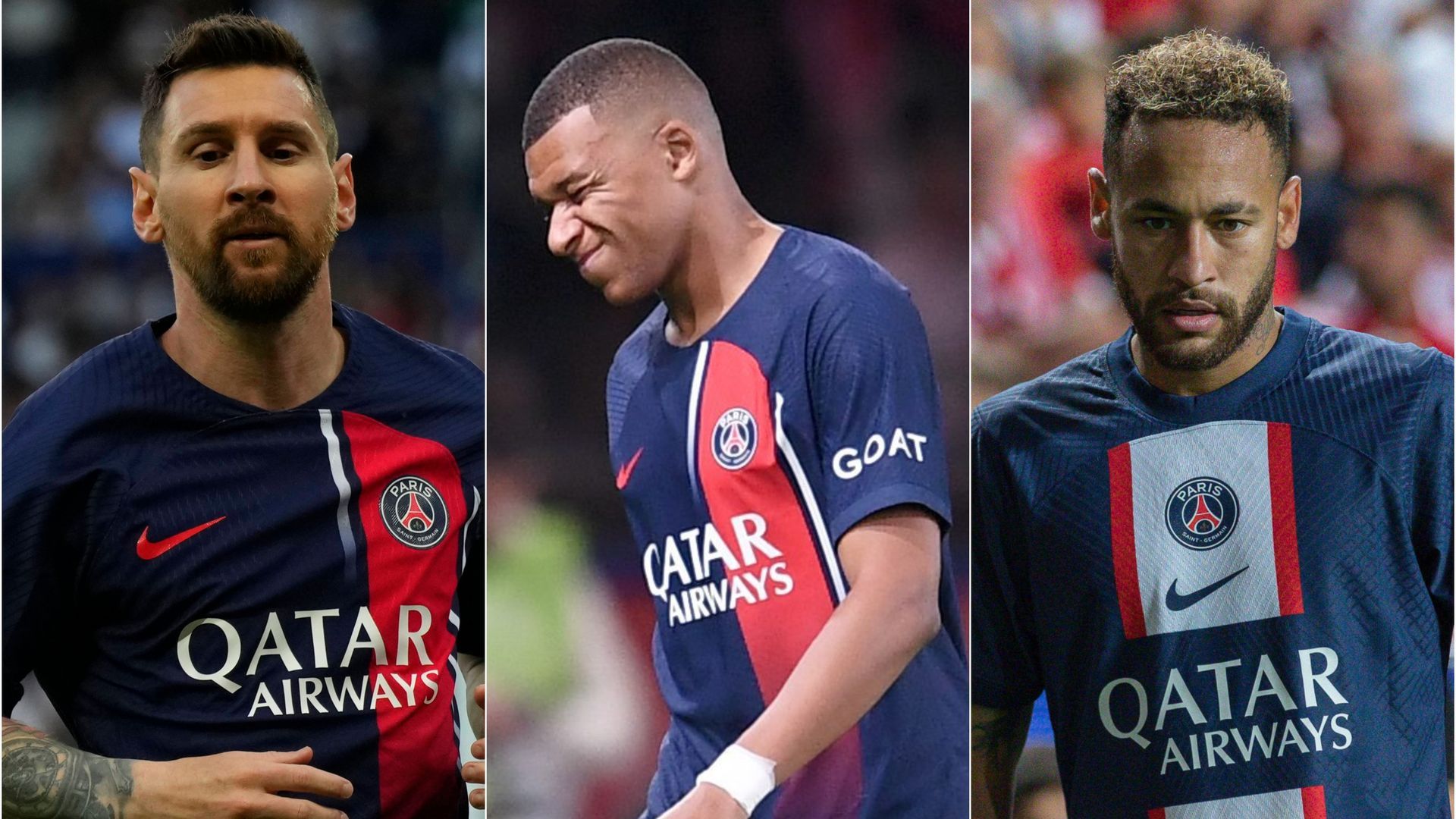 Messi, Mbappé y Neymar en el PSG.