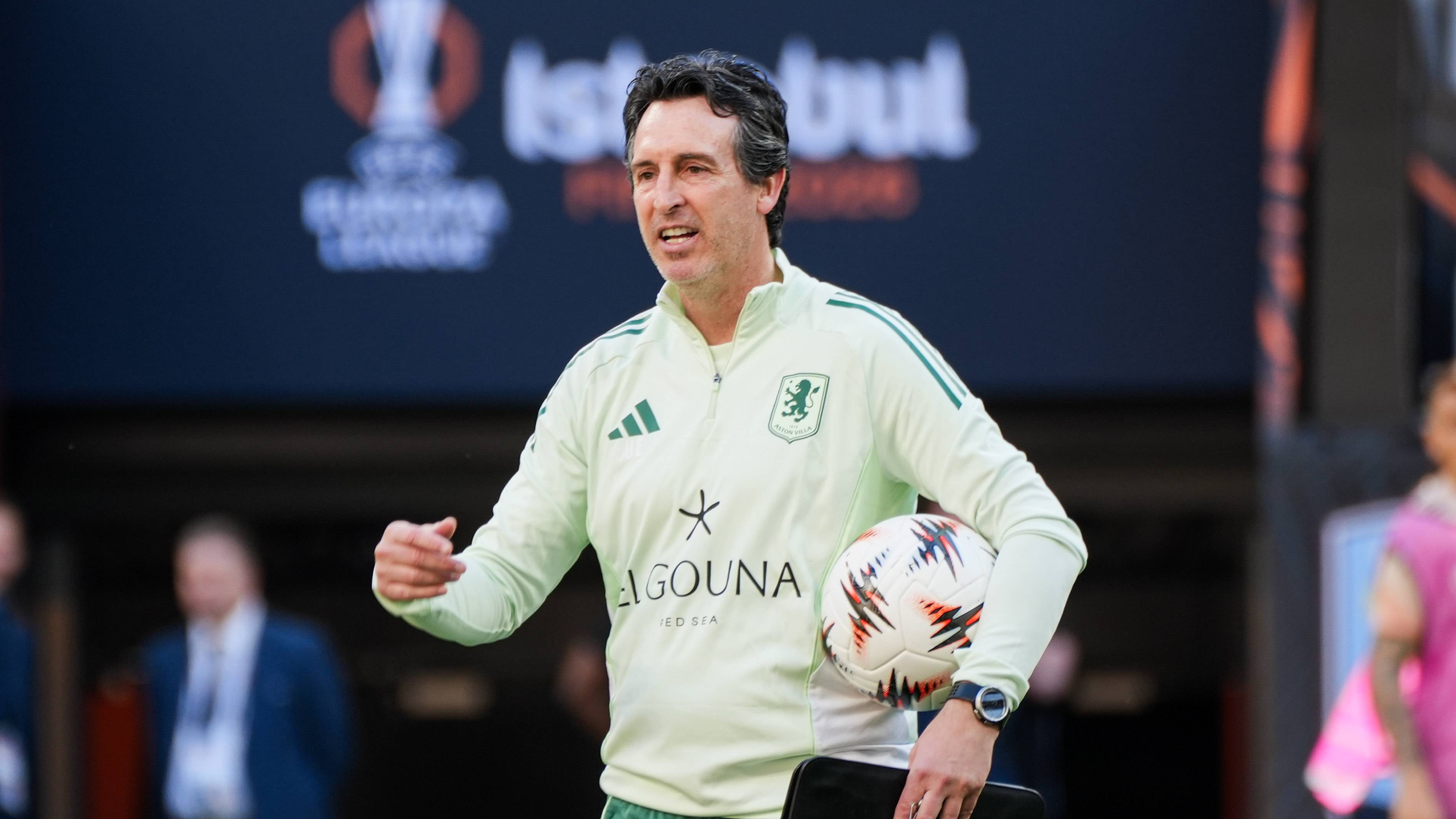 Unai Emery, en el entrenamiento previo a la final de Europa League Unai Emery, en el entrenamiento previo a la final de Europa League