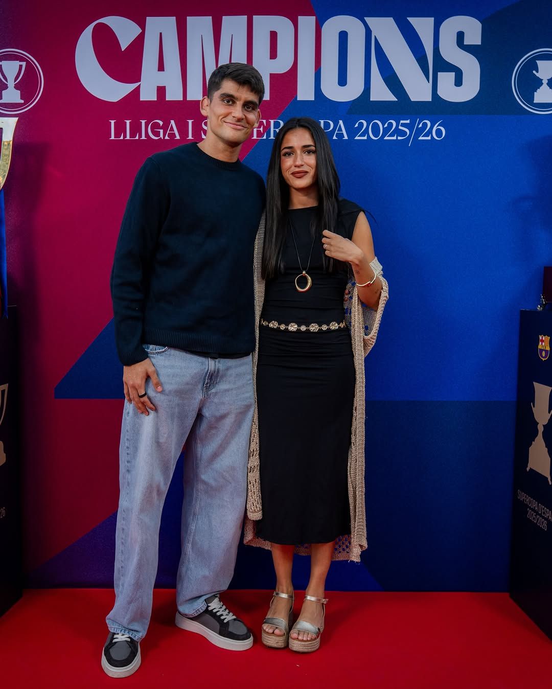 Gerard Martín y Julia Casal, en la cena de celebración del Barcelona
