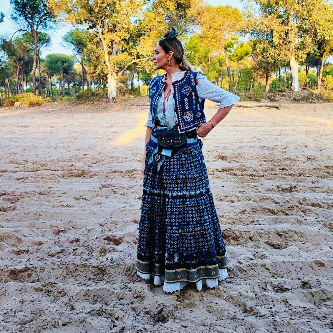 La infuencer Chincha Rabiña con un look rociero