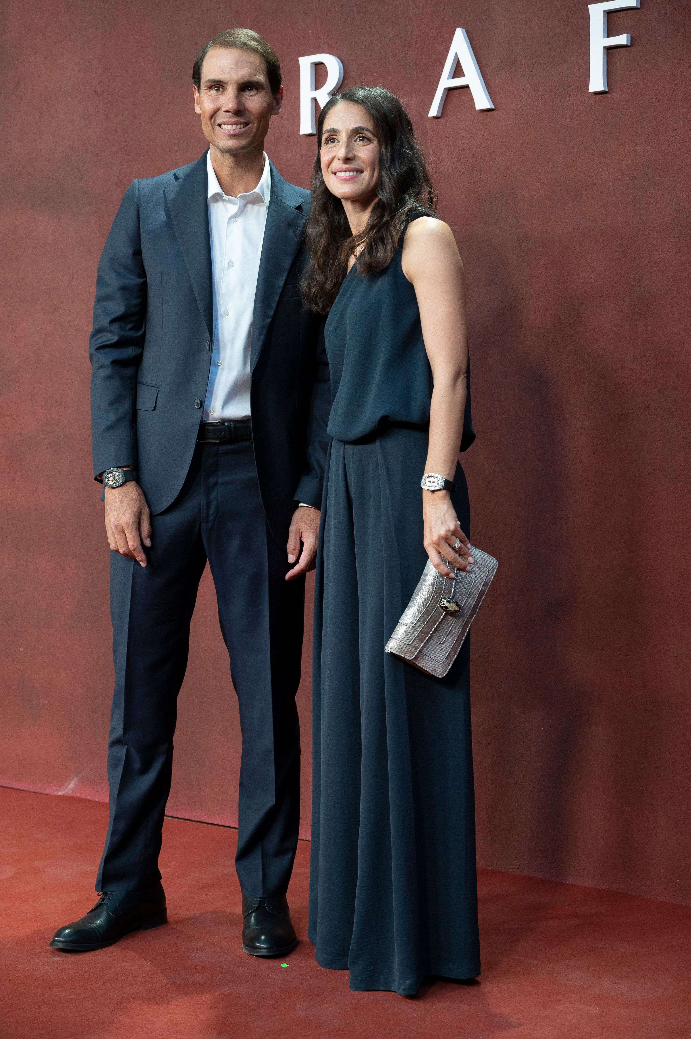 Rafa Nadal y Mery Perelló en el estreno de "Rafa"
