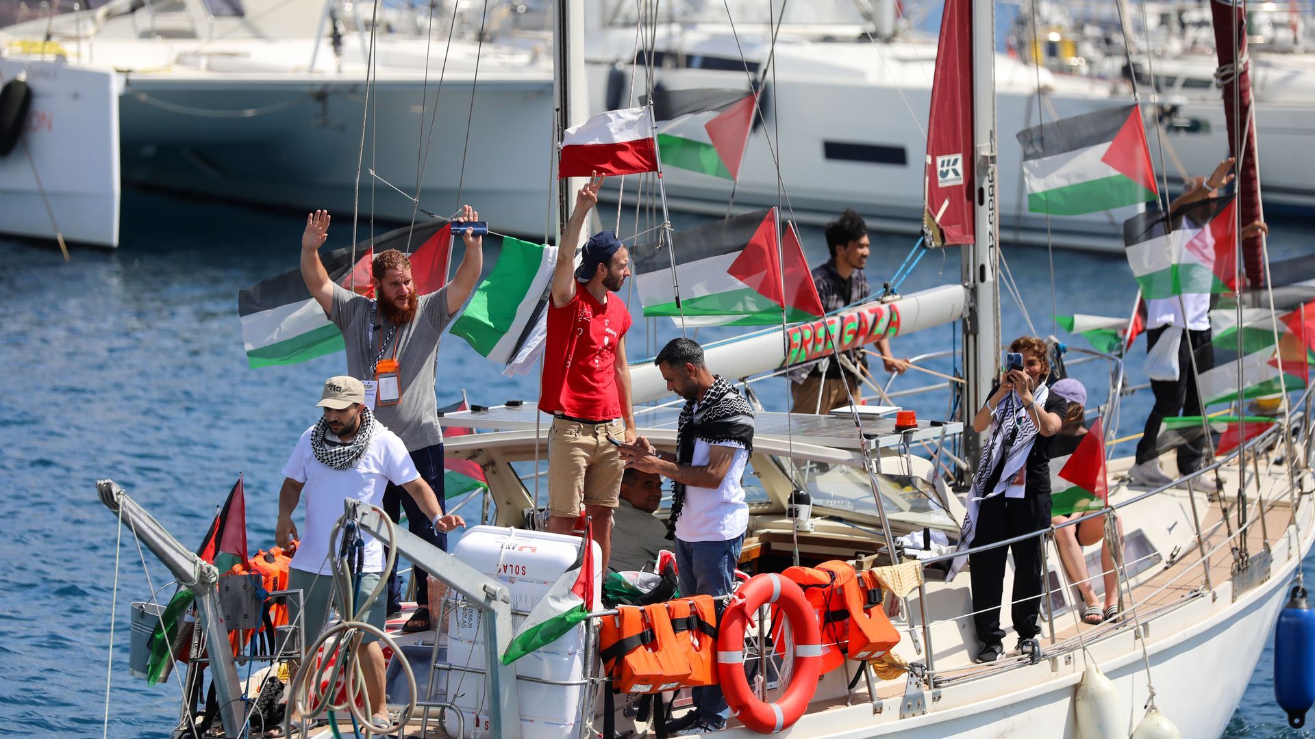 Una de las embarcaciones que han formado parte de la Global Sumud Flotilla en la que ha participado Toni Riera Una de las embarcaciones que han formado parte de la Global Sumud Flotilla en la que ha participado Toni Riera
