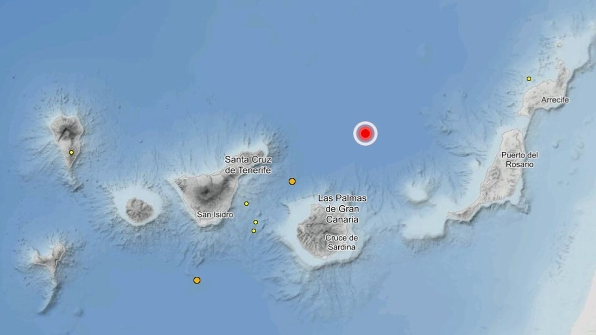 Canarias registra su mayor terremoto en cinco años: de magnitud 4.8 y cerca de Gran Canaria Canarias registra su mayor terremoto en cinco años: de magnitud 4.8 y cerca de Gran Canaria