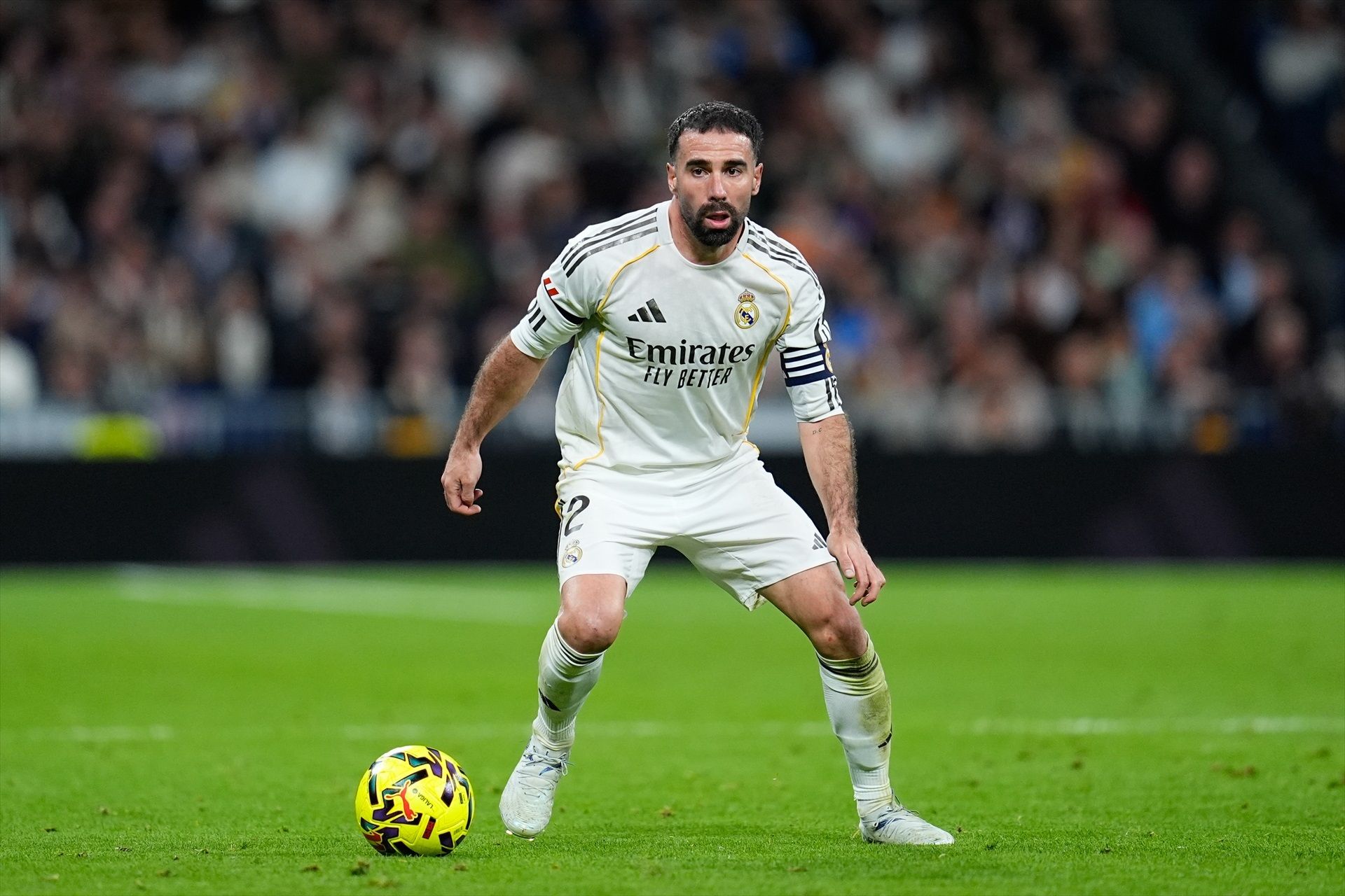 Dani Carvajal durante un partido del Real Madrid esta temporada