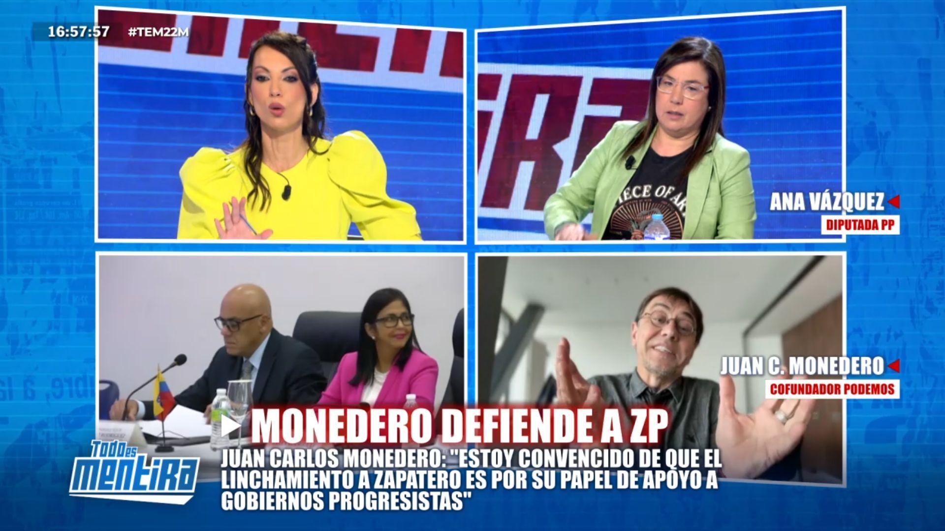 Laila Jiménez se ve obligada a intervenir en el tenso encontronazo entre Monedero y Ana Vázquez: 