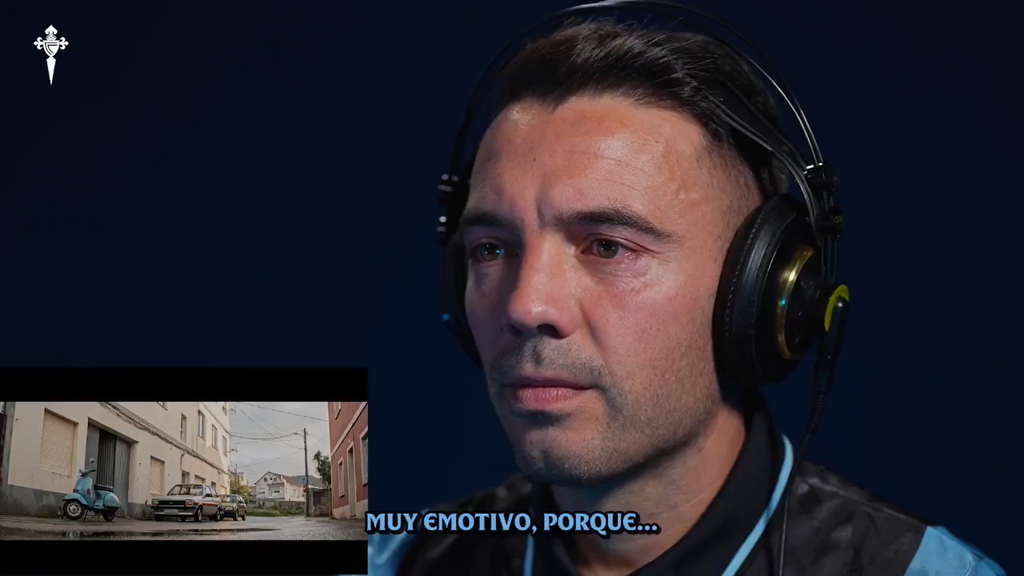 La reacción de Iago Aspas al vídeo del anuncio de su continuidad en el Celta