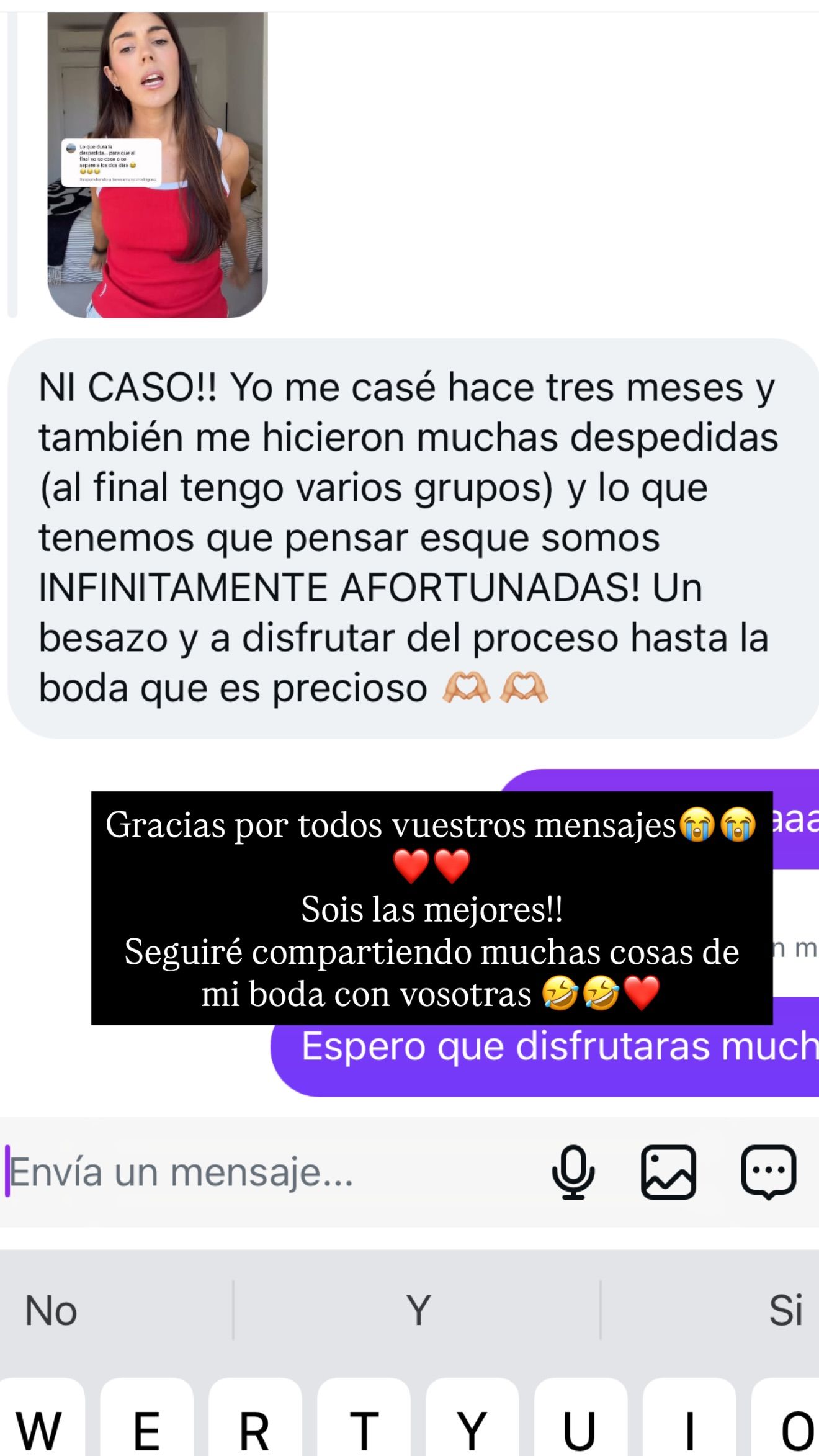 Los mensajes de apoyo recibidos tras publicar estas declaraciones