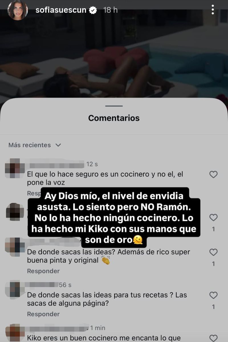 Sofía Suescun aclara si es Kiko Jiménez quien cocina los platos virales que enseñan en redes