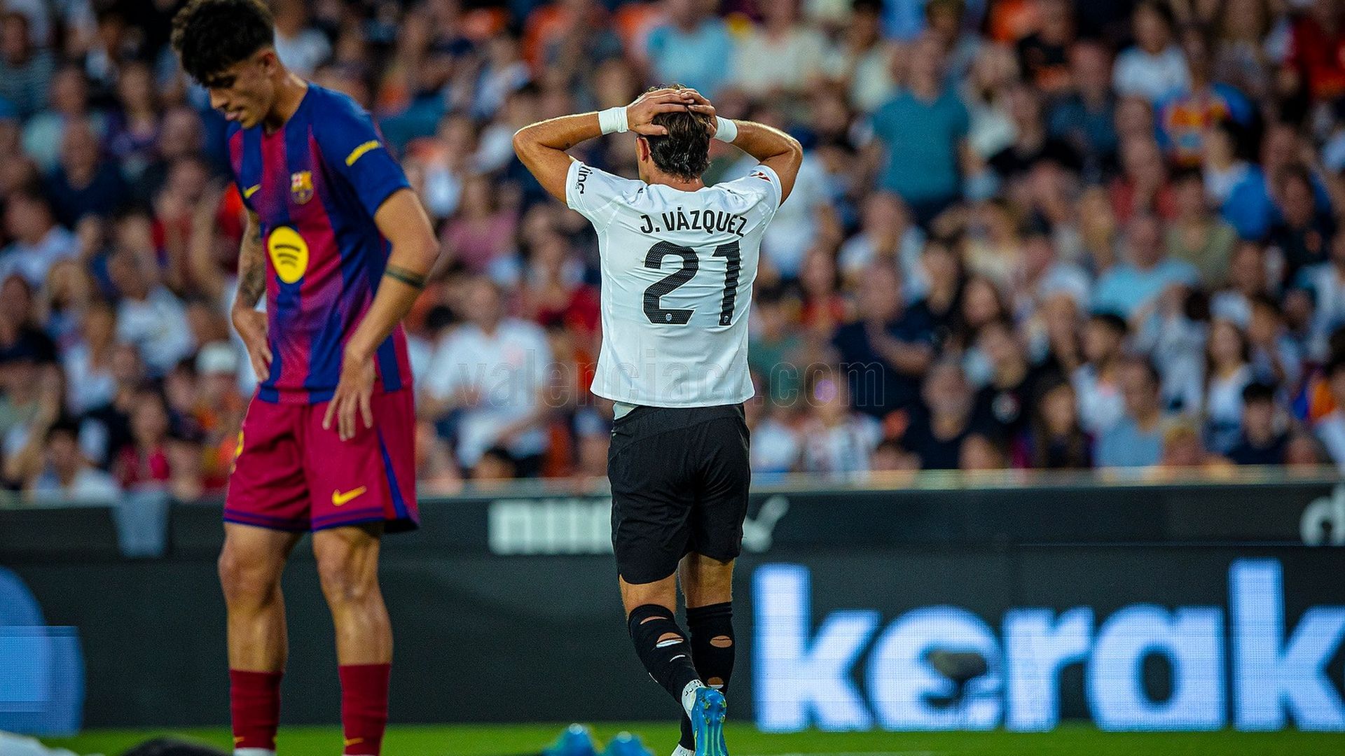Jesús Vázquez en el Valencia - Barcelona