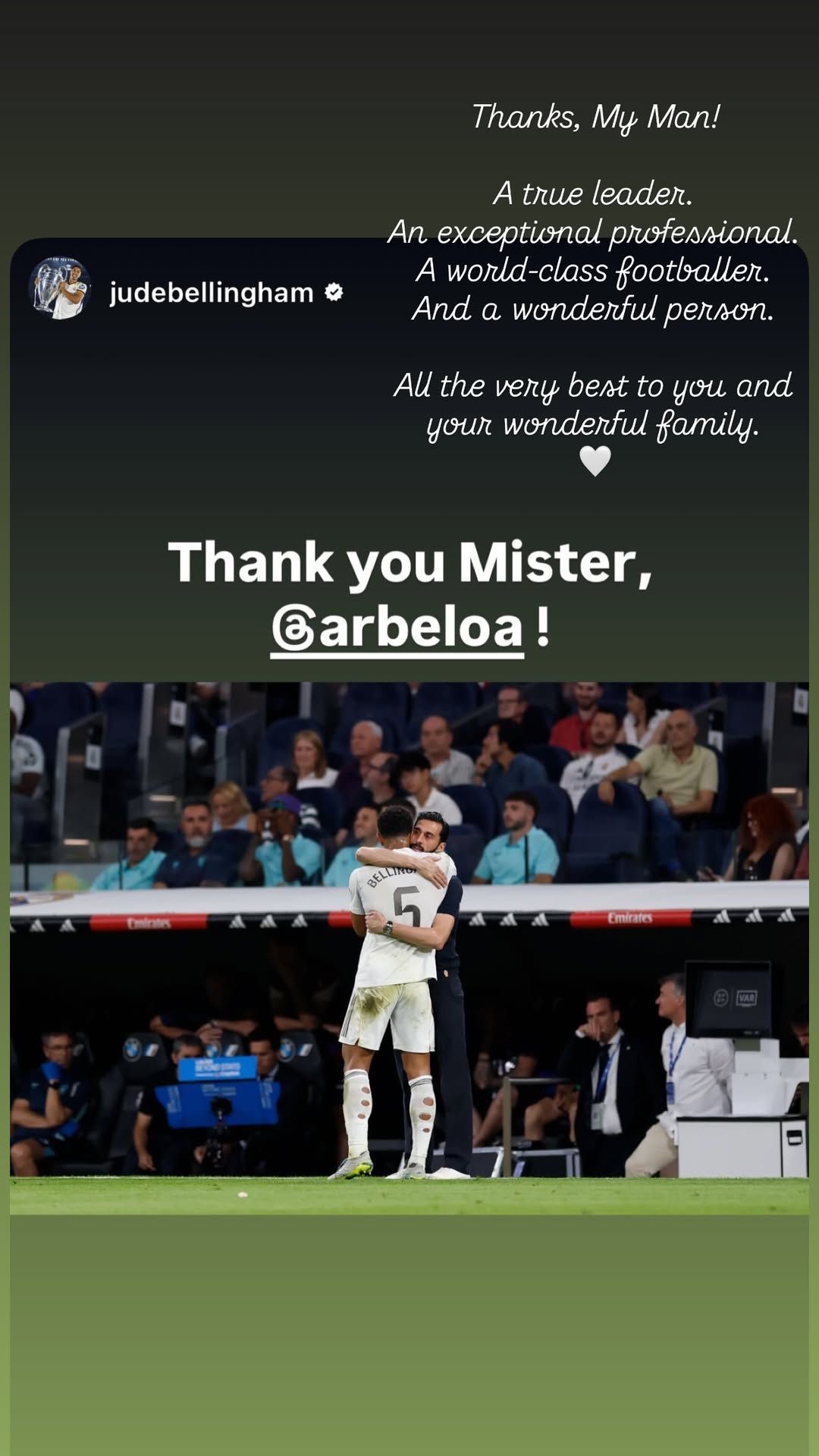 La respuesta de Arbeloa a Jude Bellingham