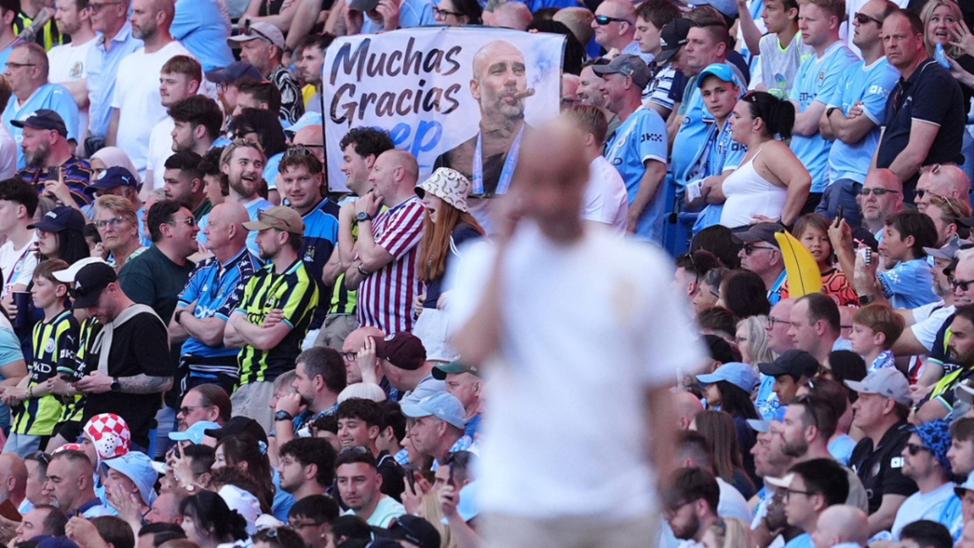 Pep Guardiola, en su despedida con el City