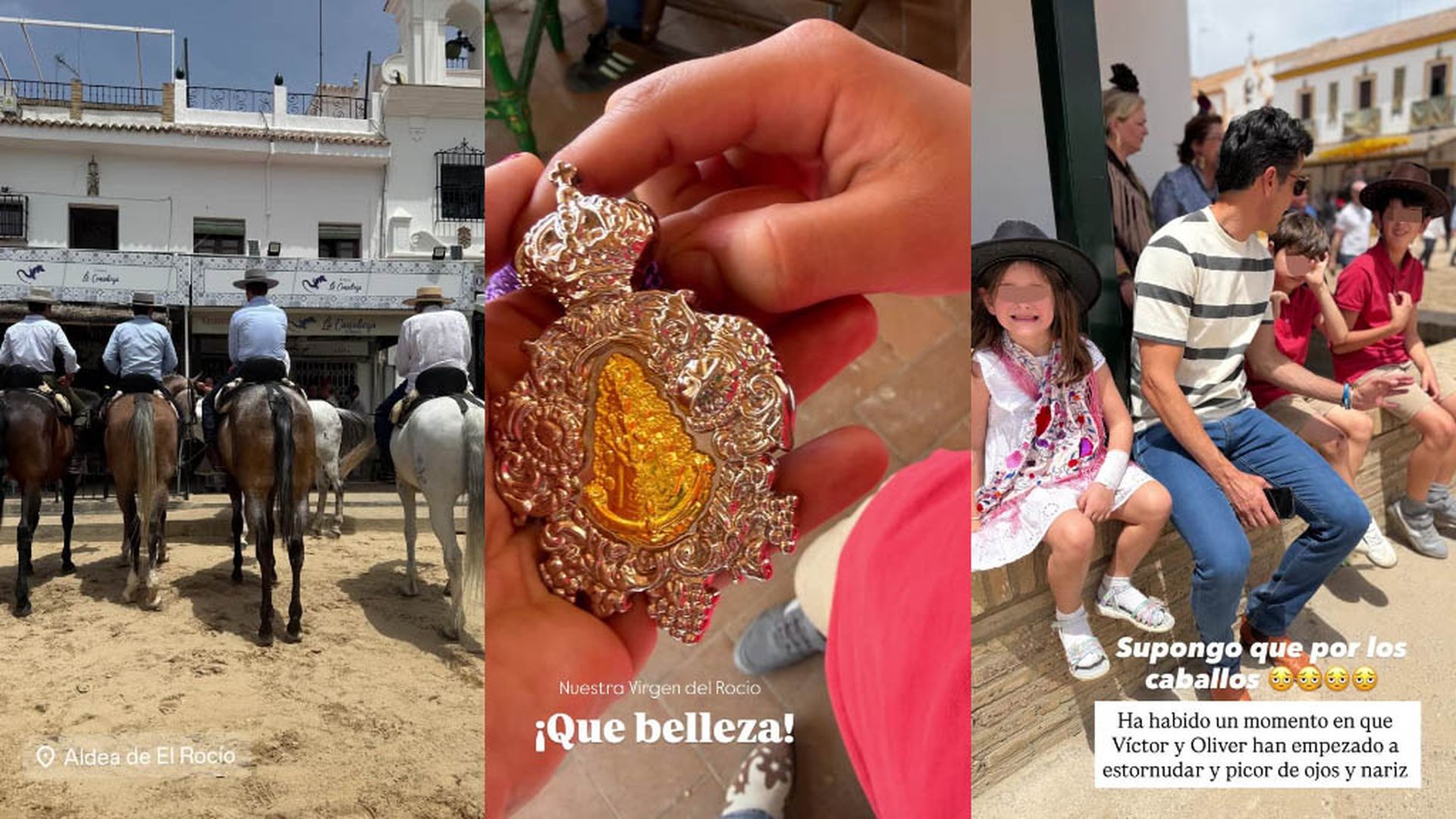 Beatriz Trapote abre el álbum de su romería a El Rocío con Víctor Janeiro y sus hijos