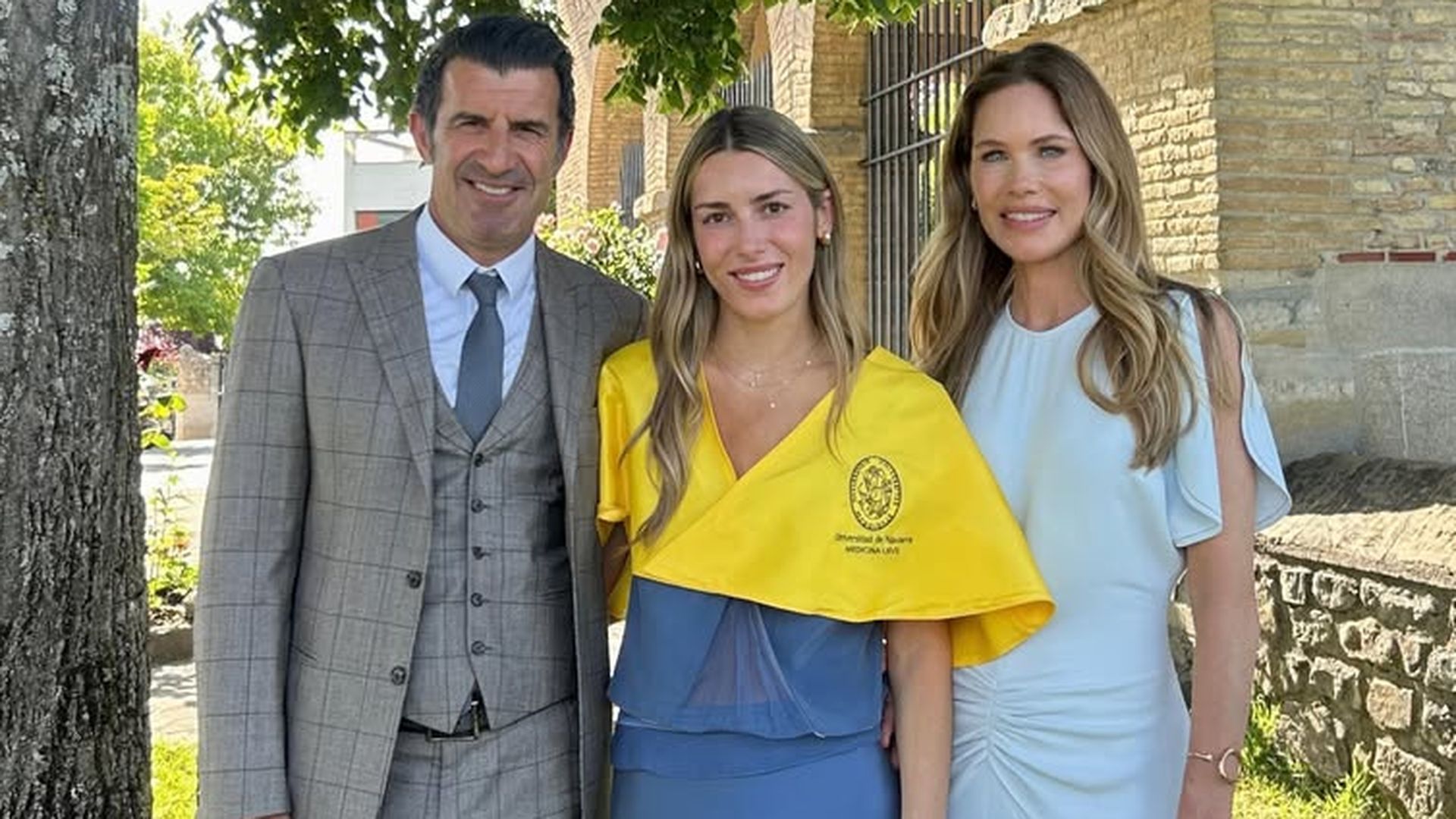 Luis Figo, en la graducación de su hija Daniela