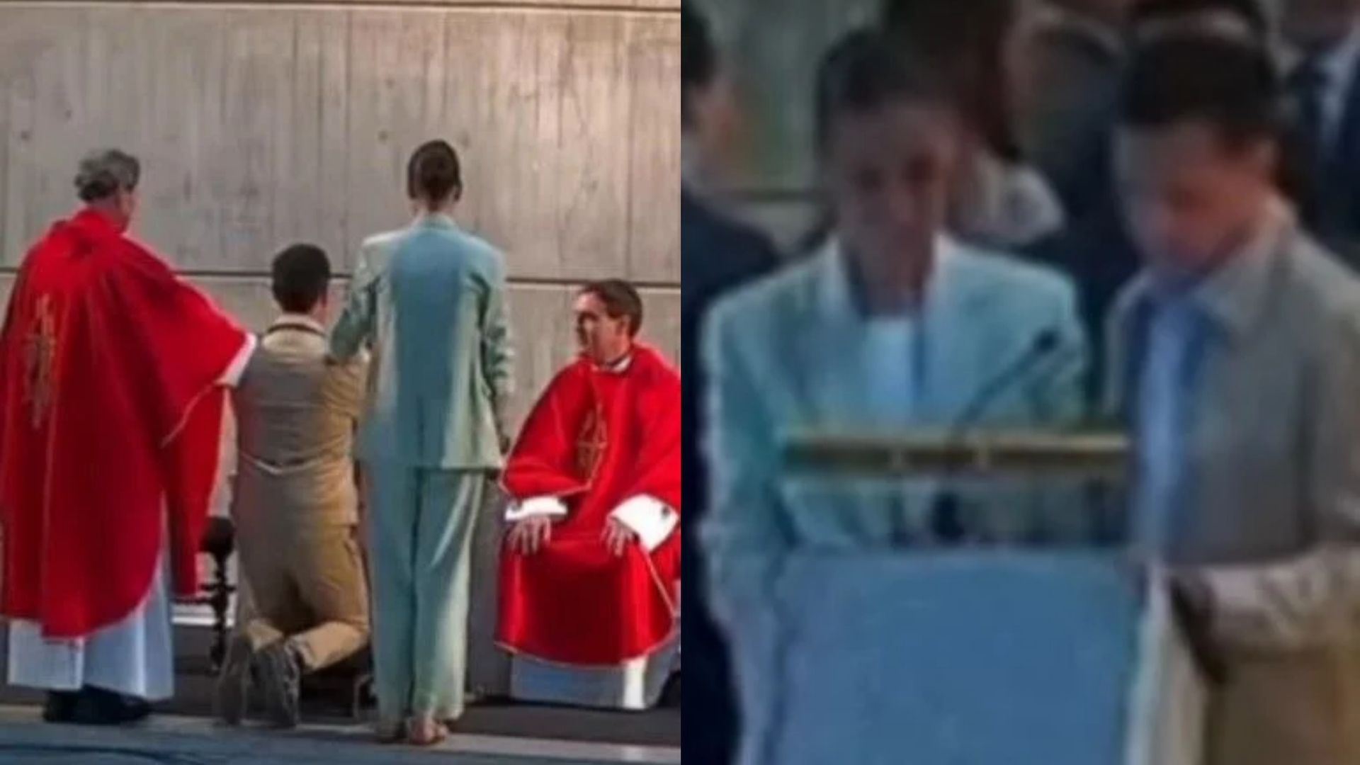 Patricia Pardo y Christian Gálvez, en la ceremonia de confirmación del presentador