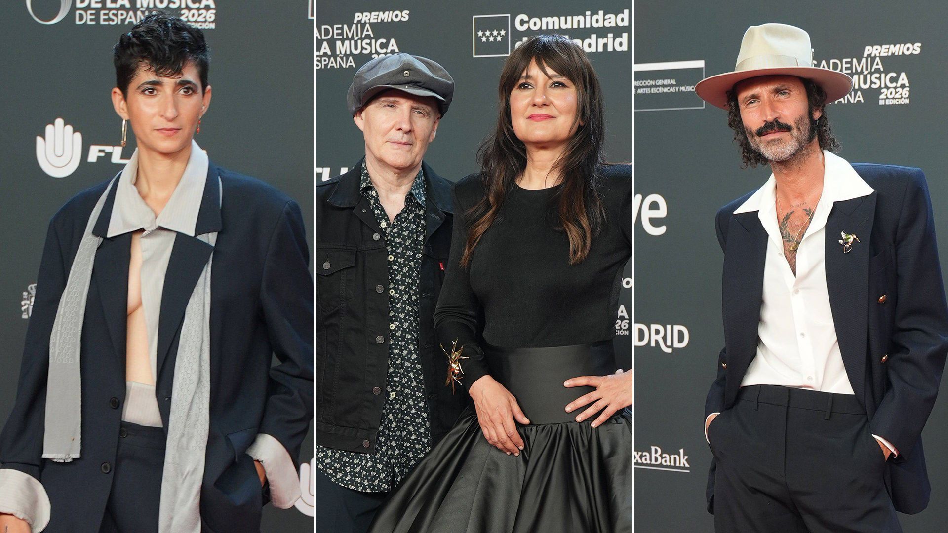 Alba Flores, Juan Aguirre, Eva Amaral y Leiva en los Premios de la Academia de la Música