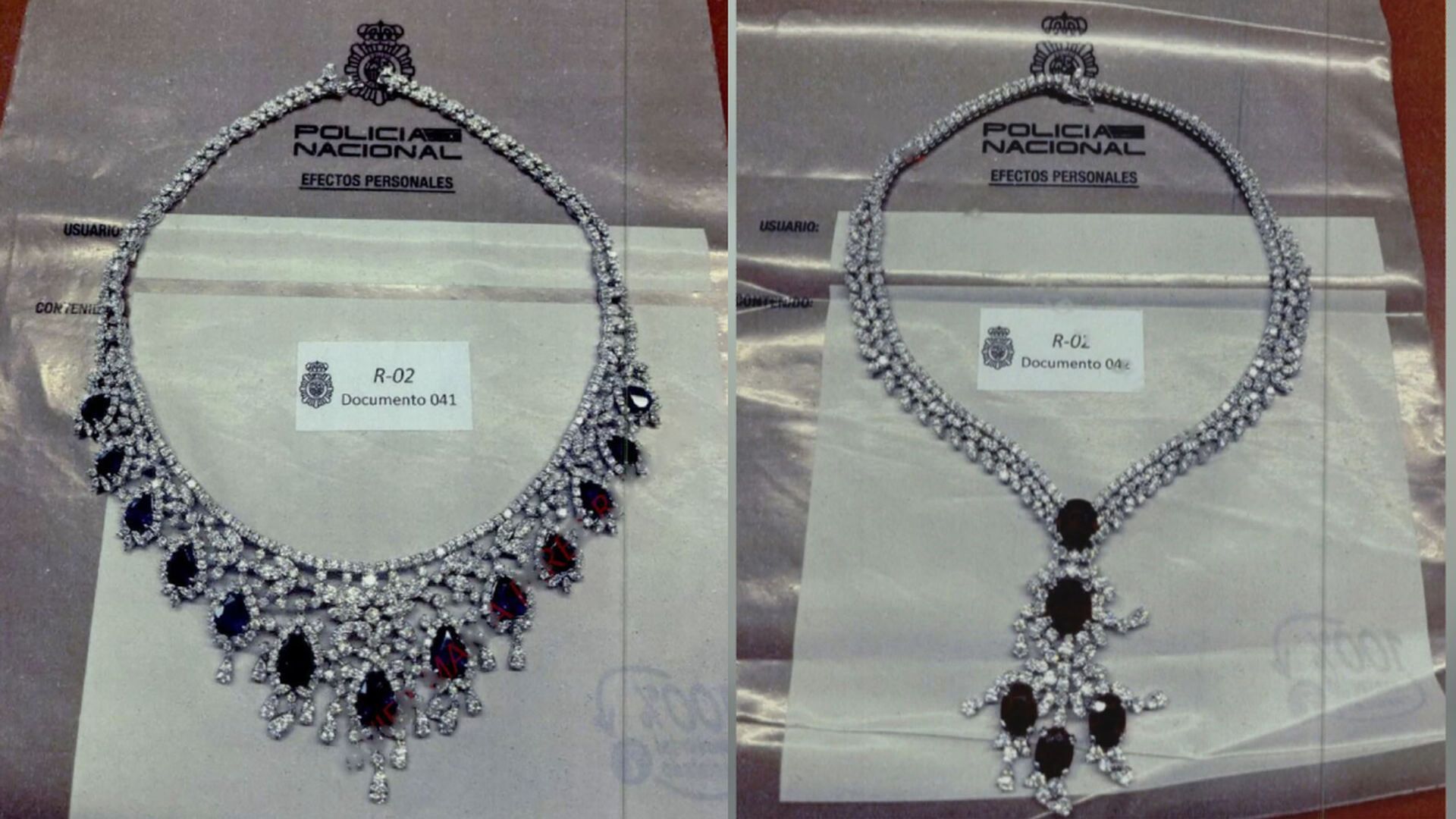 Joyas halladas en el registro caja fuerte Zapatero
