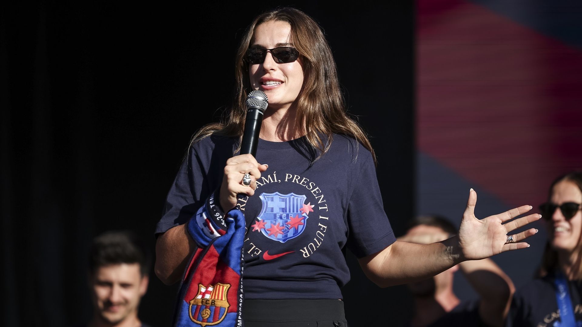 Alexia Putellas en la celebración de la Champions League conseguida por el FC Barcelona esta temporada