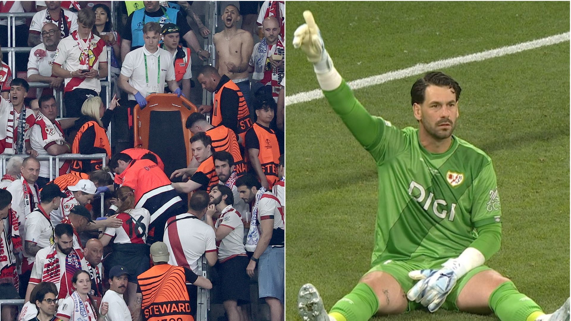 Augusto Batalla y los aficionados del Rayo Vallecano. Augusto Batalla y los aficionados del Rayo Vallecano.
