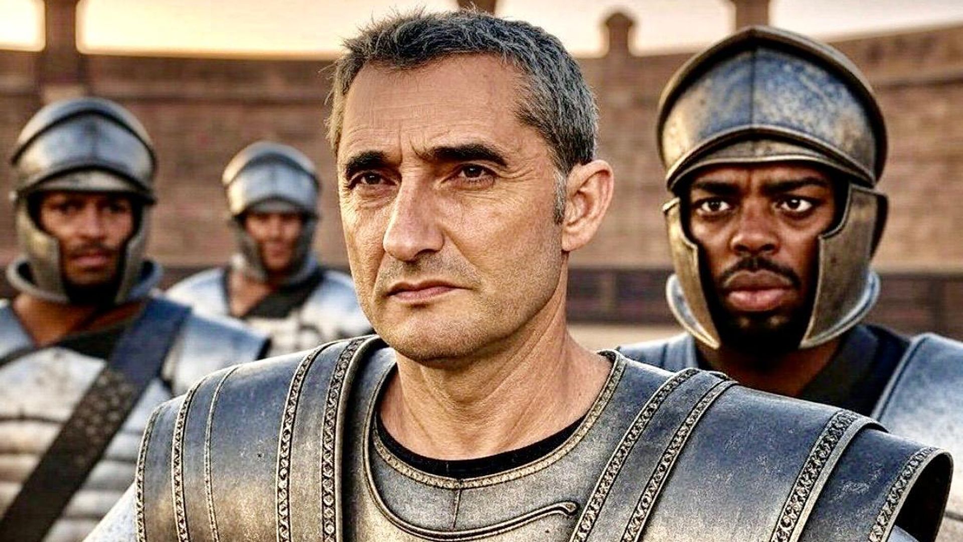 Ernesto Valverde en plan Gladiator en el Coliseo romano