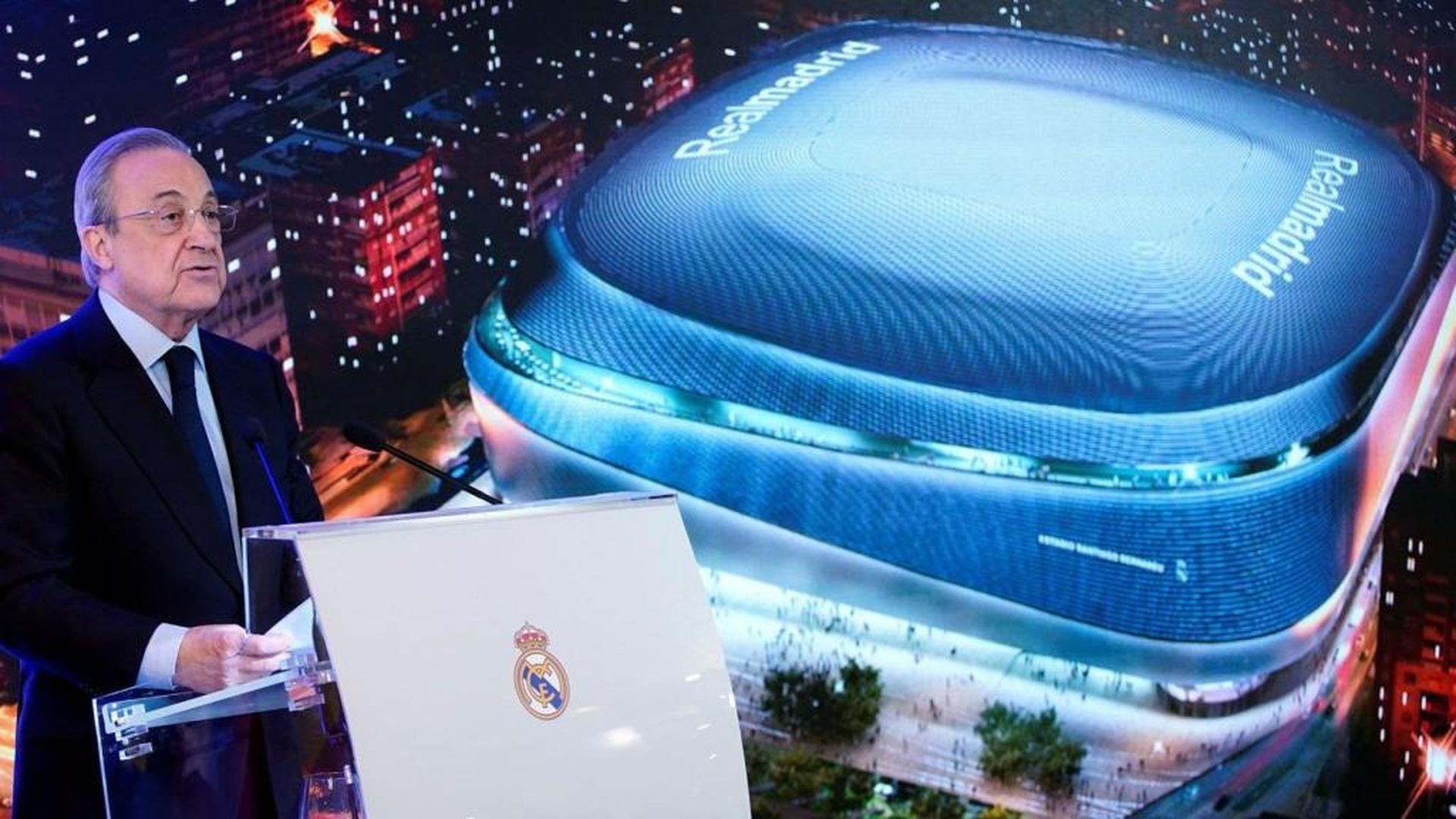Florentino Pérez, en la presentación del nuevo Bernabéu Florentino Pérez, en la presentación del nuevo Bernabéu