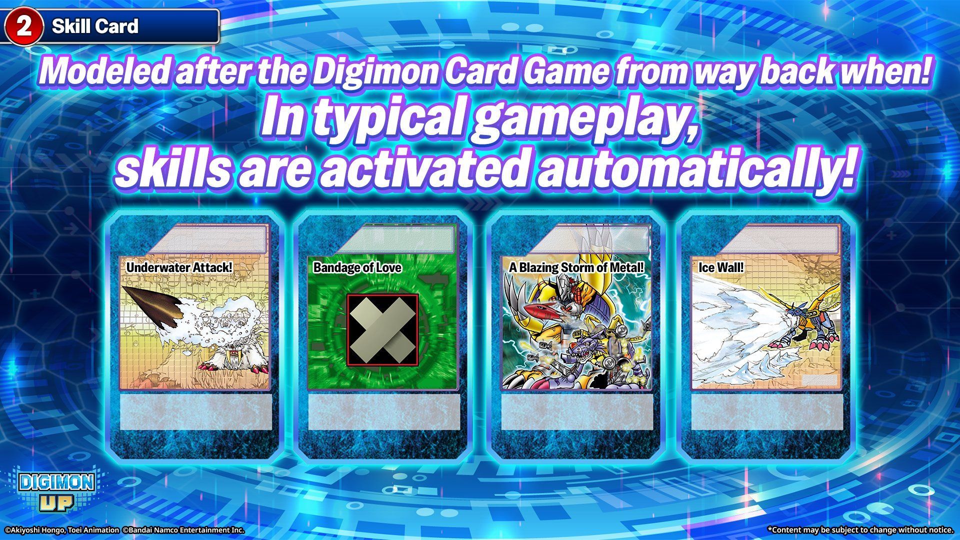 Las cartas de habilidades de Digimon UP