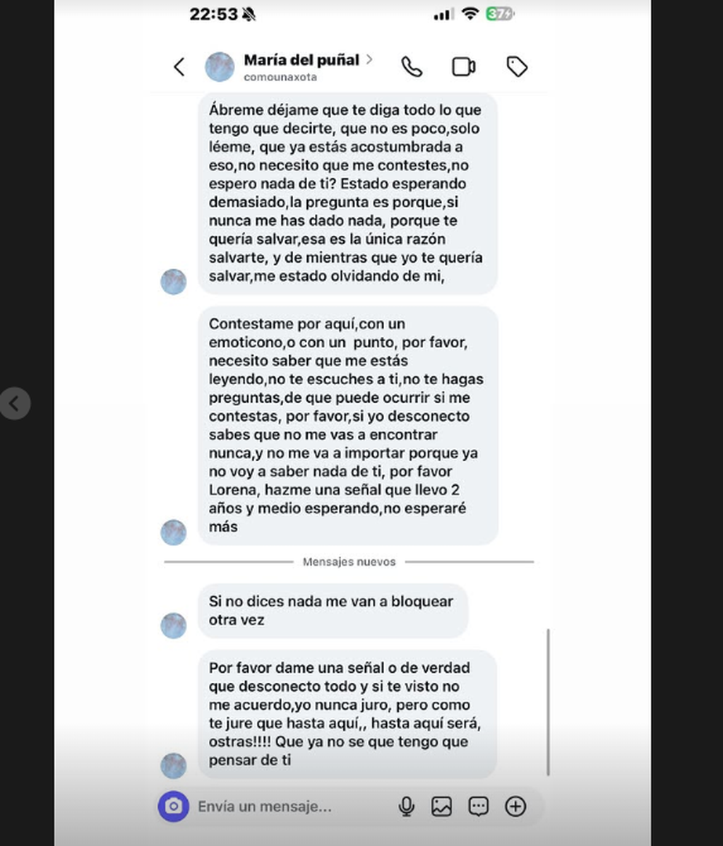 Los mensajes que recibe Lorena Gómez