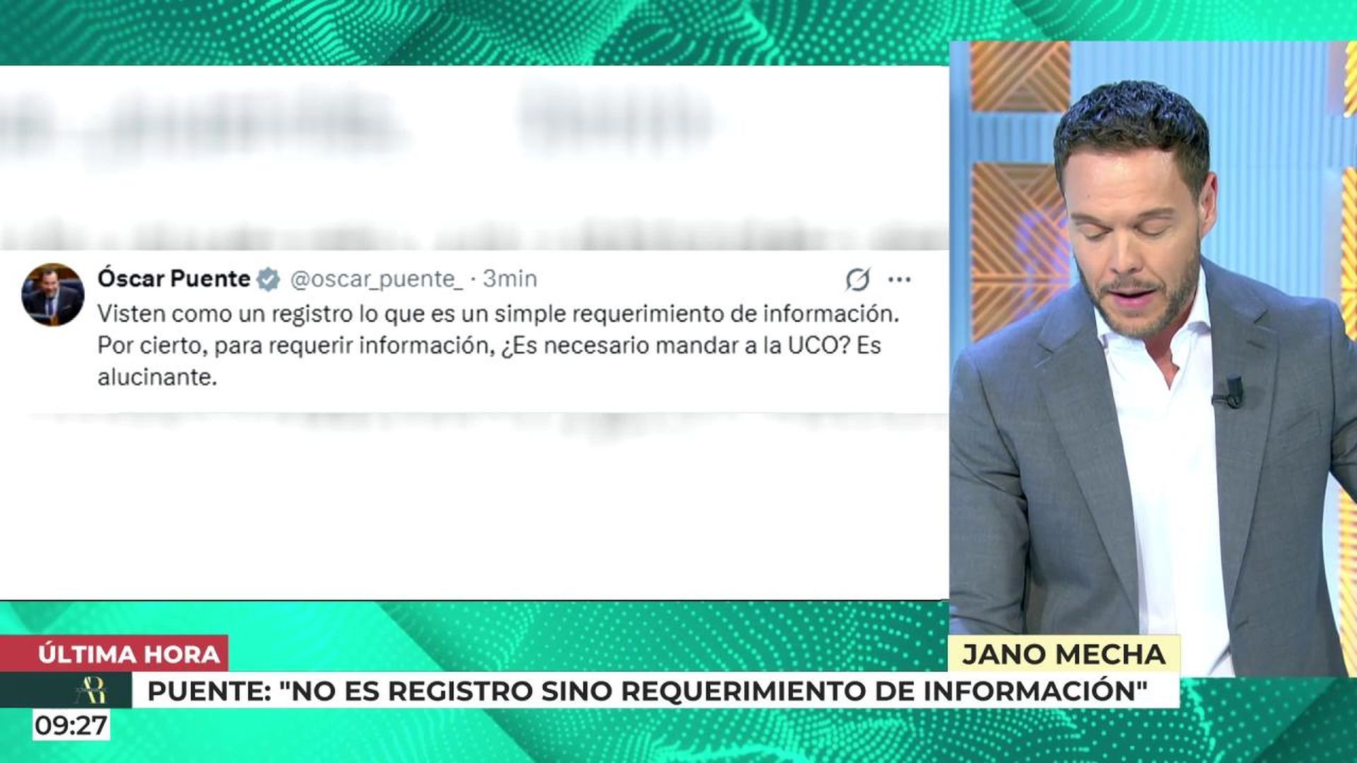 Óscar Puente reacciona en redes sociales al registro de la UCO en Ferraz