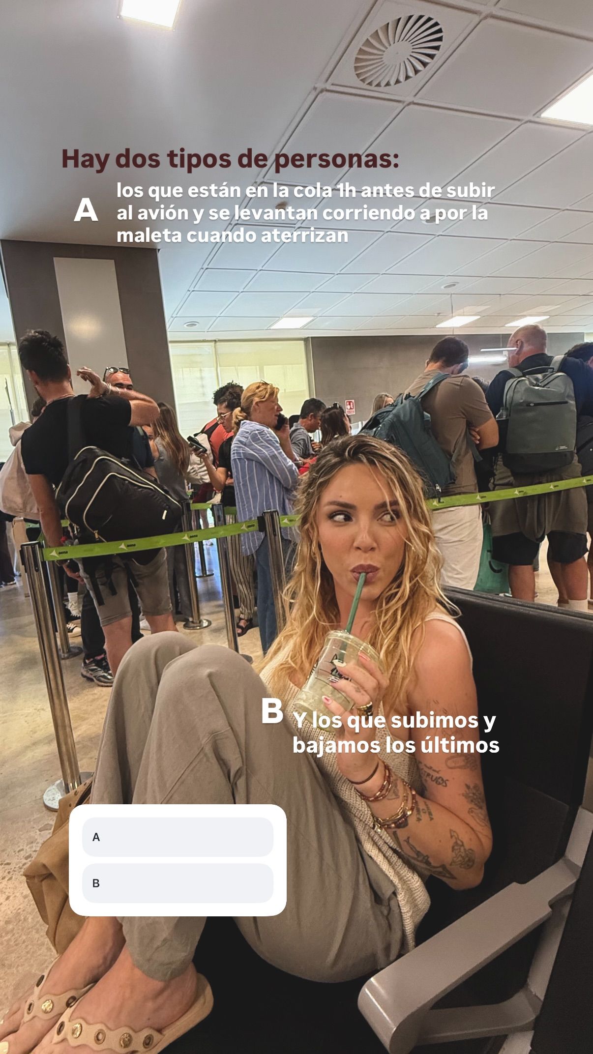 Danna Ponce en el aeropuerto volviendo del viaje que hizo con sus hijos