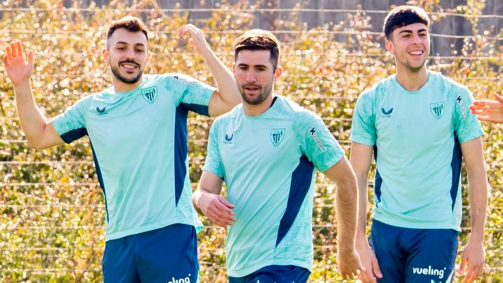 Jesús Areso y Aitor Paredes en un entrenamiento en Lezama