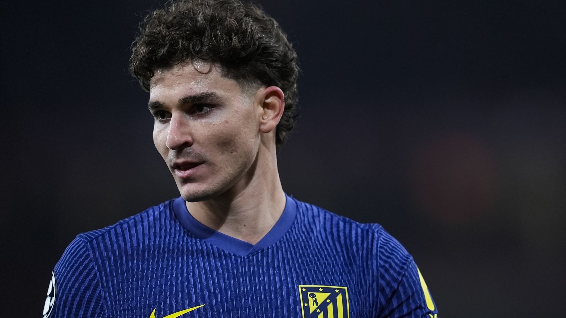 Julián Álvarez durante un partido del Atlético de Madrid esta temporada